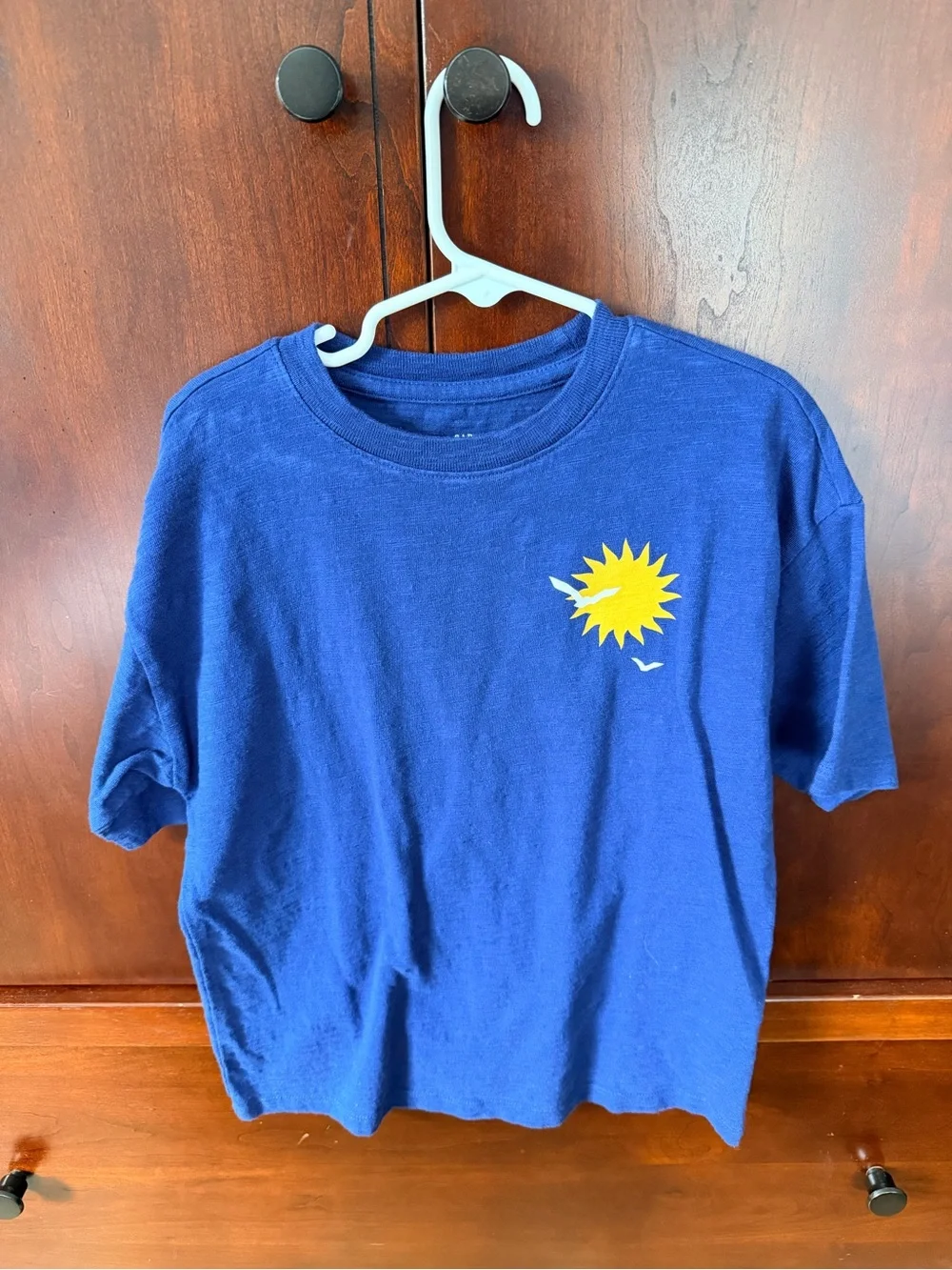 GAP Royal Blue Tee with Yellow Sun Graphic